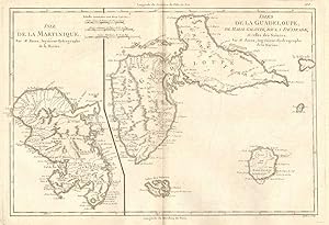 Image du vendeur pour Isles de la Guadeloupe, de Marie Galante, de la Desirade, et celles des Saintes., Together with Isle de la Martinique. mis en vente par Pennymead Books PBFA