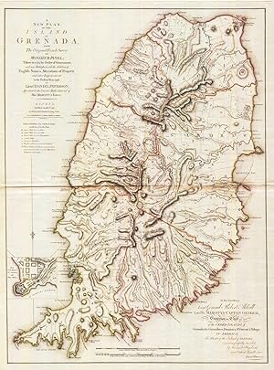 Bild des Verkufers fr A New Plan of the Island of Grenada, from the original French survey of Monsieur Pinel taken in 1763 by order of Government and now published with the addition of English names, Alterations of Property and other improvements to the present year 1780 by Lieut. Daniel Paterson, Assistant to the Quarter Master General of His Majesty's Forces. zum Verkauf von Pennymead Books PBFA