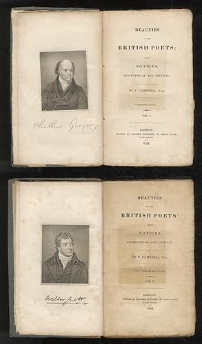 Bild des Verkufers fr Beauties of the British Poets; with Notices, Biographical and Critical. Vol. I [- vol. II]. zum Verkauf von Libreria Oreste Gozzini snc