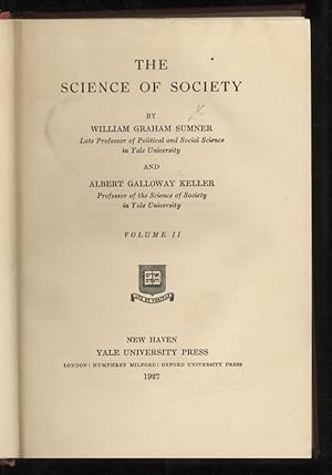 Bild des Verkufers fr The Science of Society. Volume II. zum Verkauf von Libreria Oreste Gozzini snc