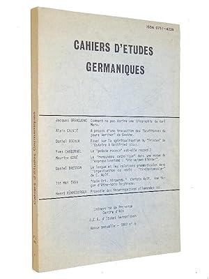 Cahiers d'études germaniques - Revue annuelle N° 6 - 1982