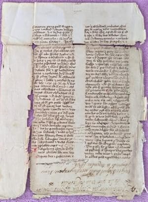 MANUSCRITO ORIGINAL DE LOS PRIMEROS PAPELES UTILIZADOS EN ESPAÑA DEL SIGLO XIV