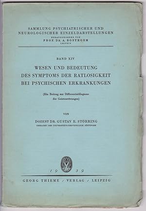 Wesen und Bedeutung des Symptoms der Ratlosigkeit bei psychischen Erkrankungen. (Ein Beitrag zur ...