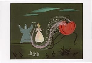 Cinderella Witch Spell Pumpkin Disney Storyboard Painting Film Postcard