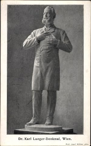 Ansichtskarte / Postkarte Wien, Dr. Karl Lueger Denkmal, Von 1897 bis 1910 Wiener Bürgermeister