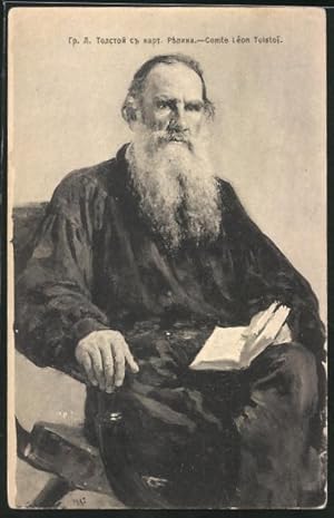 Imagen del vendedor de Knstler-Ansichtskarte Leon Tolstoi mit Buch a la venta por Bartko-Reher