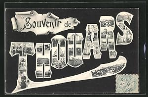 Passepartout-Carte postale Thouars, Stadtansichten du lieu insérées dans la typographie