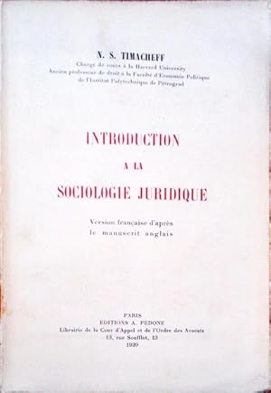 INTRODUCTION A LA SOCIOLOGIE JURIDIQUE.