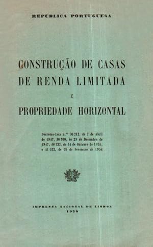 Seller image for CONSTRUO DE CASAS DE RENDA LIMITADA E PROPRIEDADE HORIZONTAL. for sale by Livraria Castro e Silva