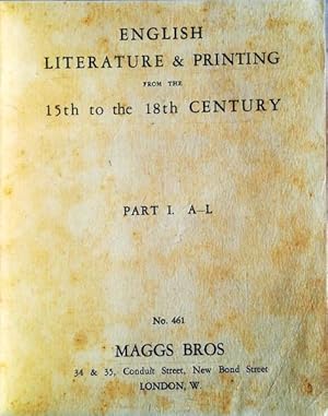 ENGLISH LITERATURE & PRINTING FROM THE 15TH TO THE 18TH CENTURY.