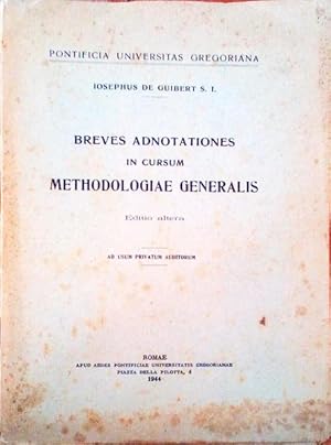 Seller image for BREVES ADNOTATIONES IN CURSUM METHODOLOGIAE GENERALIS. for sale by Livraria Castro e Silva