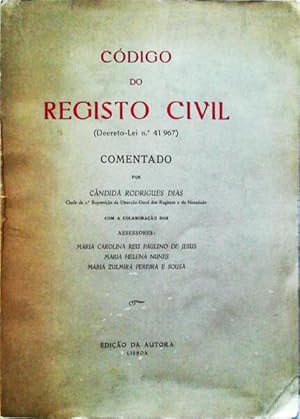 CÓDIGO DO REGISTO CIVIL.