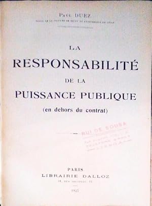 LA RESPONSABILITÉ DE LA PUISSANCE PUBLIQUE.