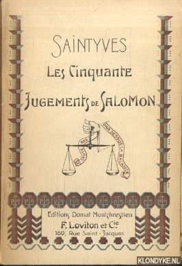 Bild des Verkufers fr Les cinquante Jugements de Salomon, ou Les Arrts des bons juges d'aprs la tradition populaire zum Verkauf von Klondyke