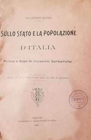 SULLO STATO E LA POPOLAZIONE D'ITALIA E DOPO LE INVASIONI BARBARICHE