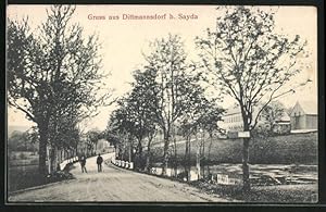 Ansichtskarte Dittmannsdorf, Strassenpartie