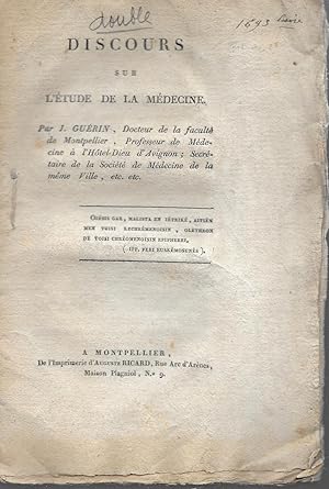 Discours sur l'étude de la médecine