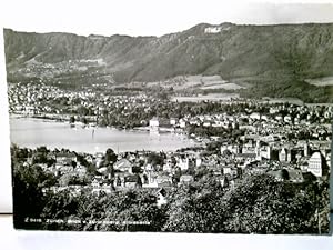 Zürich. Blick vom Zürichberg, Albiskette. Alte AK s/w. gel. 1953. Panoramablick über den Ort und ...