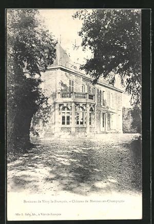 Carte postale Maisons-en-Champagne, Le Chateau, château im Sonnenschein