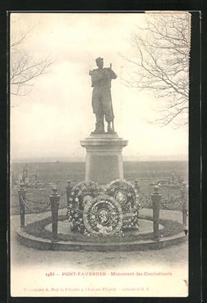 Carte postale Pont-Faverger, Monument des Combattants