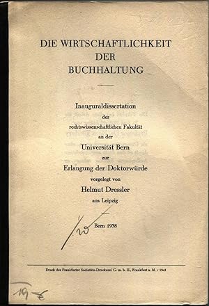 Der Wirtschaftlichkeit der Buchhaltung. Inauguraldissertation der rechtswissenschaftlichen Fakult...