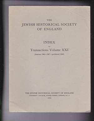 Seller image for Index to Transactions: Volume XXI ( Sessions 1962-1967 published 1968) for sale by Meir Turner