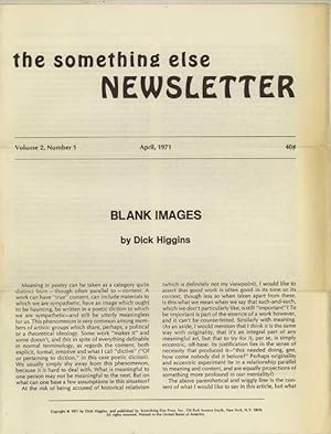 Image du vendeur pour Volume 2, Number 1. April 1971. Blank Images by Dick Higgins. mis en vente par Dieter Eckert