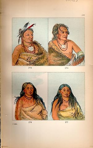 Seller image for Lithograph: "Plate #174 (We-ta-ra-sha-ro); Plate #175 (Sky-se-ro-ka); Plate 176 (Kah-kee-tsee, The Thighs) & Plate #177 (She-de-a, Wild Sage)".from North American Indians, Volume 1 for sale by Dorley House Books, Inc.
