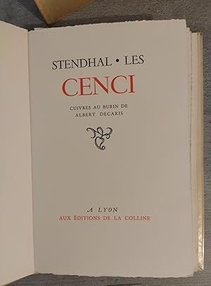 Les Cenci. Illustré de cuivres au burin de Albert Decaris