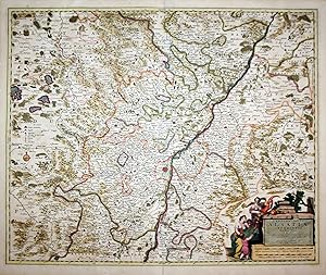 Image du vendeur pour Landgraviatus Alsatiae inferioris Novissima Tabula." - Elsass Alsatia Baden Karte map mis en vente par Antiquariat Steffen Vlkel GmbH