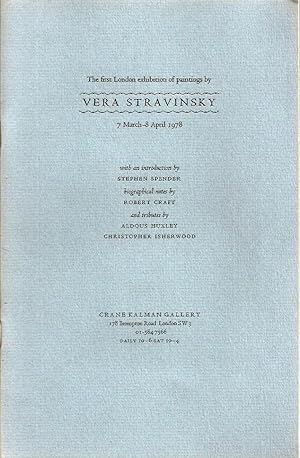 Image du vendeur pour THE FIRST LONDON EXHIBITION OF PAINTINGS BY VERA STRAVINSKY mis en vente par Chanticleer Books, ABAA