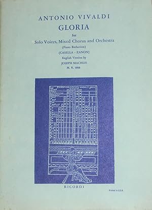 Seller image for Gloria: for Solo Voices, Mixed Chorus and Orchestra (piano reduction) for sale by Swaney and Associates