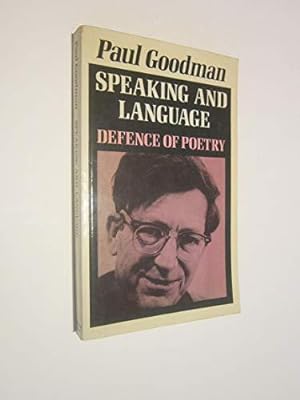 Imagen del vendedor de Speaking and Language : Defence of Poetry a la venta por masted books