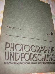 Photographie und Forschung Heft 8 August 1936 Die Contax-Photographie in der Wissenschaft