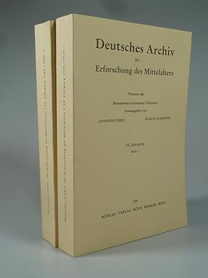 Bild des Verkufers fr Deutsches Archiv fr Erforschung des Mittelalters 54. Jahrgang Heft 1+2. zum Verkauf von Antiquariat Dorner
