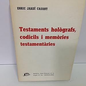 Imagen del vendedor de ENRIC JARDI CASANY TESTAMENTS HOLOGRAFS CODICILS I MEMORIES TESTAMENTARIES a la venta por LIBRERIA ANTICUARIA SANZ