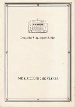 Seller image for Programmheft Giuseppe Verdi DIE SIZILIANISCHE VESPER Premiere 21. Dezember 1985 for sale by Programmhefte24 Schauspiel und Musiktheater der letzten 150 Jahre