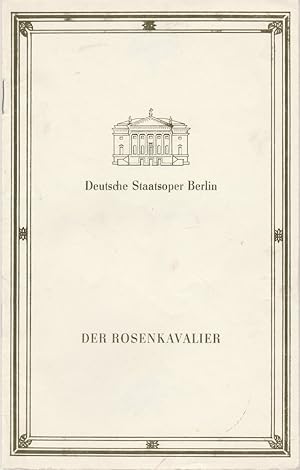 Bild des Verkufers fr Programmheft Richard Strauss DER ROSENKAVALIER 4. Juni 1992 zum Verkauf von Programmhefte24 Schauspiel und Musiktheater der letzten 150 Jahre