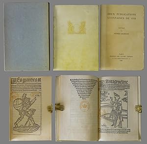 Imagen del vendedor de Deux publications lyonnaises de 1552. Les grandes et inestimables cronicques du grant et enorme gant Gargantua contenant sa gnalogie, la grandeur et force de son corps; Pantagrueline prognostication. a la venta por Daniel Thierstein