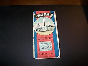 Guide Map Capital District Street Car and Bus Lines January 1, 1946 Washington (D.C.)