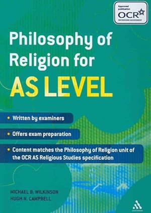 Imagen del vendedor de Philosophy of Religion for AS Level a la venta por GreatBookPricesUK