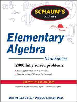 Seller image for Schaum's Outline of Elementary Algebra for sale by GreatBookPricesUK