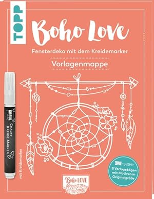 Boho Love. Fensterdeko mit dem Kreidemarker. Vorlagenmappe 8 Vorlagenbogen mit Motiven in Origina...