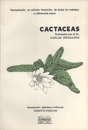 Seller image for Cactaceas, Publicadas por el Dr. Carlos Spegazzini for sale by Masalai Press