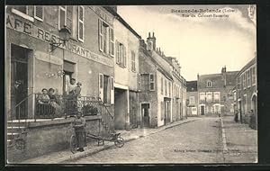 Carte postale Beaune-la-Rolande, Cafe-Restaurant R. Plansen, Rue du Colonel-Basseries