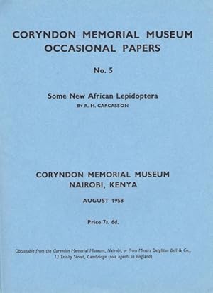 Immagine del venditore per Some New African Lepidoptera venduto da PEMBERLEY NATURAL HISTORY BOOKS BA, ABA