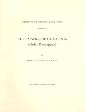 The Earwigs of California (Order Dermaptera)