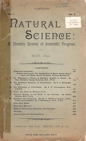 Natural Science: A Monthly Review of Scientific Progress, Vol. 1(3)