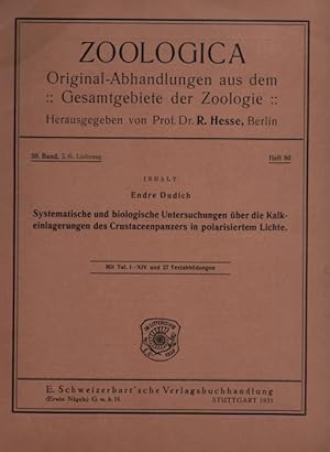 Systematische biologische Untersuch- ungen über die Kalkeinlagerungen des Crustaceenpanzers in po...