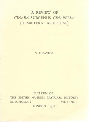 Bild des Verkufers fr A review of Cinara subgenus Cinarella (Hemiptera: Aphididae) zum Verkauf von PEMBERLEY NATURAL HISTORY BOOKS BA, ABA